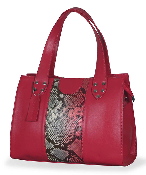 Red Printed Handbag For Women