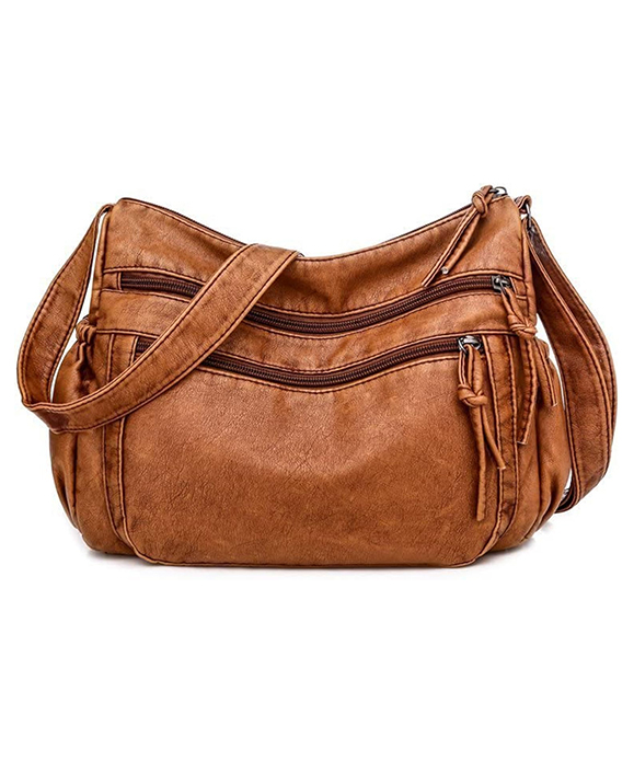 Pure Leather Brown Handbag